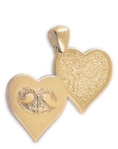 Yellow Gold Nose Print Double Heart